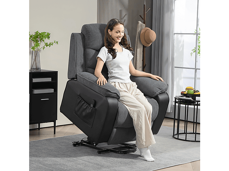 Sillón levanta personas - HOMCOM 713-178V92CG, 46 kg, Gris Oscuro — foto 2