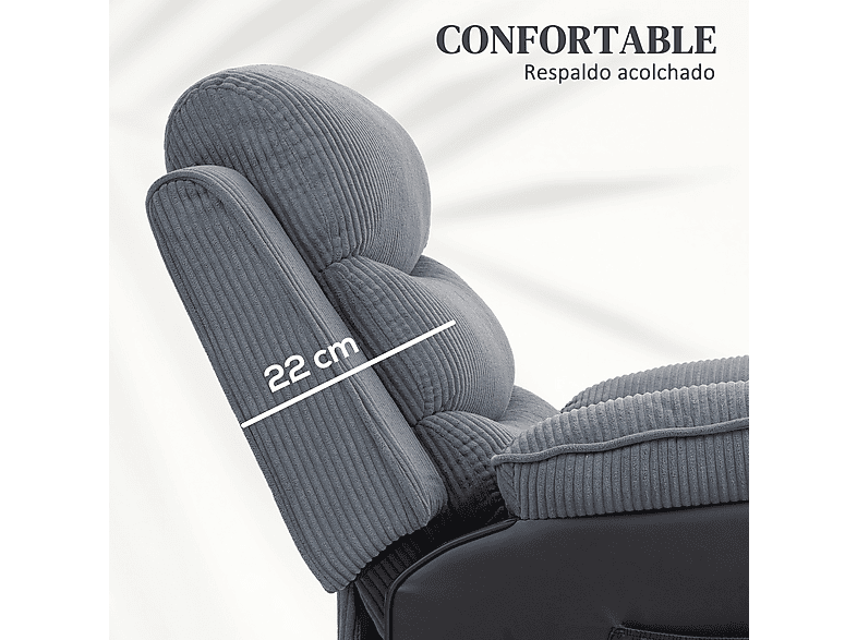 Sillón levanta personas - HOMCOM 713-178V92CG, 46 kg, Gris Oscuro — foto 8