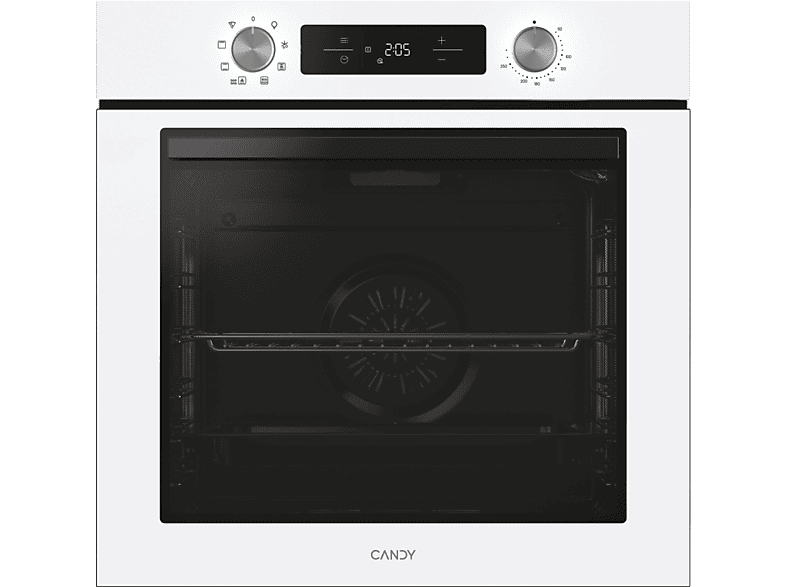 Horno - Candy Bake 600, Convección + Ventilador, Hidrolítico, 78 l, 59.5 cm Alto y Ancho, 9 Funciones de Cocción, Multifunción, Blanco