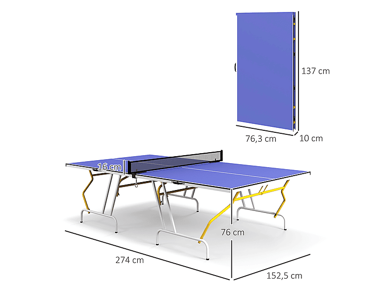 Mesa de Ping-Pong - SPORTNOW A90-352V00BU, a partir de 5 año(s), Azul — foto 3