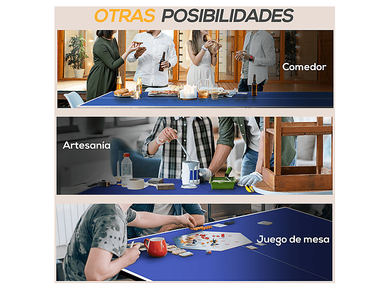Mesa de Ping-Pong - SPORTNOW A90-352V00BU, a partir de 5 año(s), Azul — foto 4