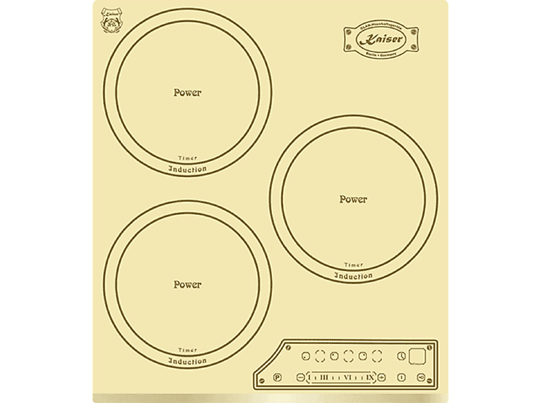 Placa de inducción - KAISER KCT 4795 Fi ElfAD, 3 zonas, 45 cm, Marfil — foto 1