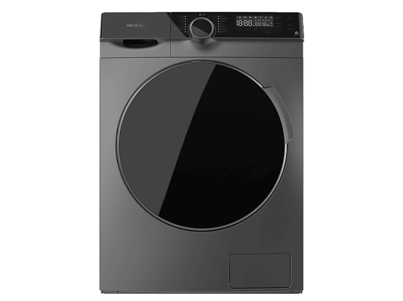 Lavadora carga frontal - Cecotec Bolero DressCode 121000 Steel, 12 kg, 1400 rpm, Motor Inverter Plus, Lavado con vapor, Steel