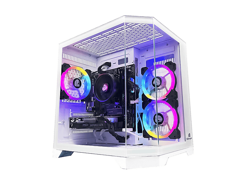 PC Gaming - NITROPC Avanzado, AMD Ryzen 7 5700X (6 núcleos, 16 hilos | 3,40 GHz hasta 4,60 GHz), 32 GB RAM, 1 TB SSD, GeForce RTX™ 5060, Windows 11 Pro, Blanco