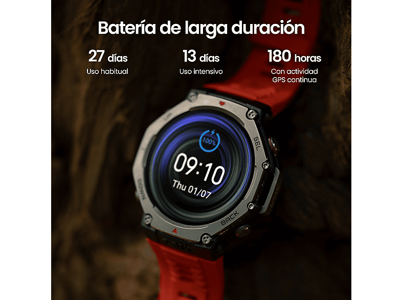 Smartwatch - Amazfit T-Rex 3, 1.5" AMOLED, Táctil, 27 días Autonomía, Silicona, Compatible iOS/Android, Onyx — foto 9