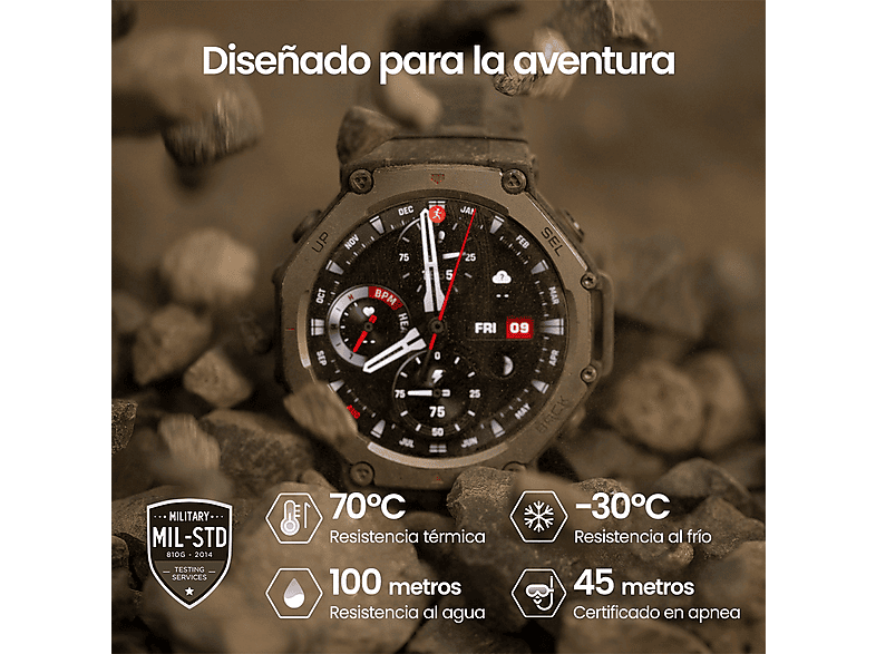 Smartwatch - Amazfit T-Rex 3, 1.5" AMOLED, Táctil, 27 días Autonomía, Silicona, Compatible iOS/Android, Onyx — foto 10