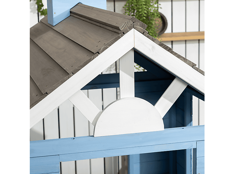 Casa de madera - OUTSUNNY 345-025V00BU, a partir de 3 año(s), Azul — foto 5