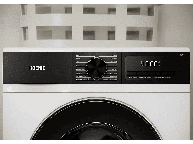 Lavadora carga frontal - KOENIC KWM 10163, 10 kg, 1400 rpm, 16 Programas, Blanco — foto 12