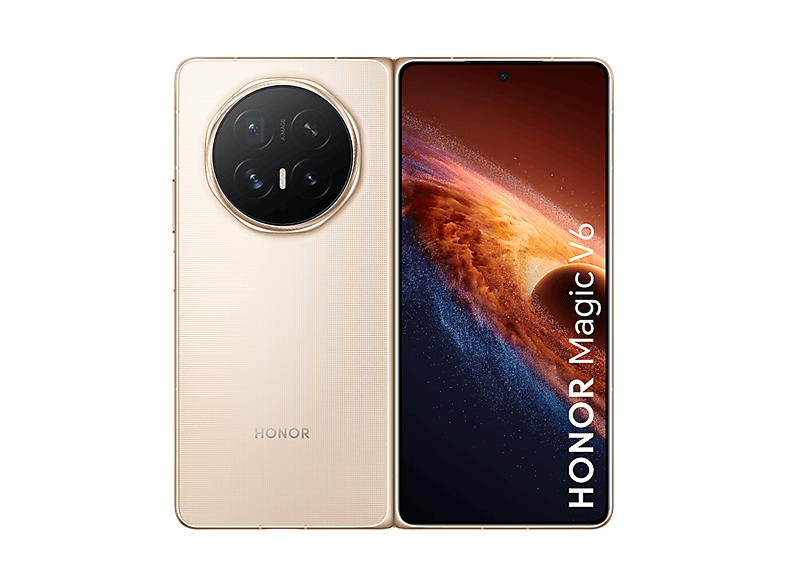 Móvil - Honor MAGIC V6, Oro, 512 GB, 16 GB RAM, 6.52 " AMOLED, Qualcomm® Snapdragon® 8 Elite Gen 5 Mobile Platform (3nm), 6660 mAh, Plegable