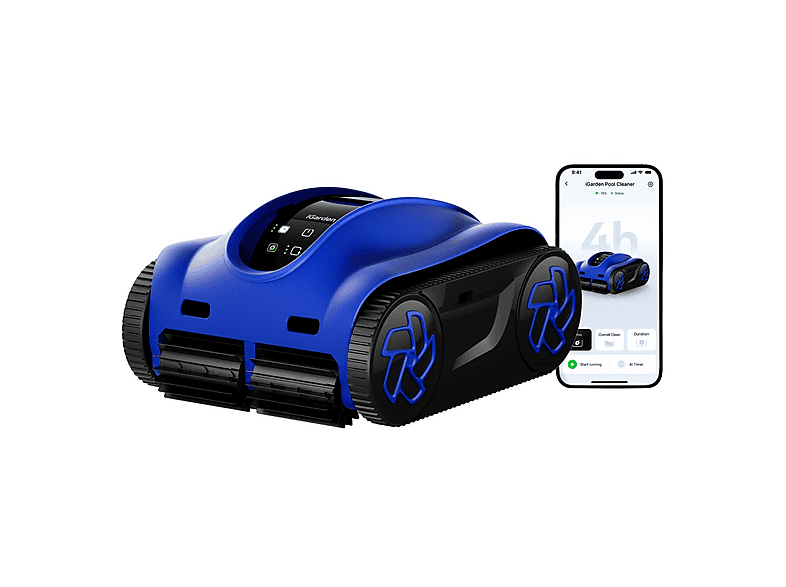 Robot limpiafondos  - iGarden K40 robot limpiafondos de piscina sin cable automático IGARDEN, Azul