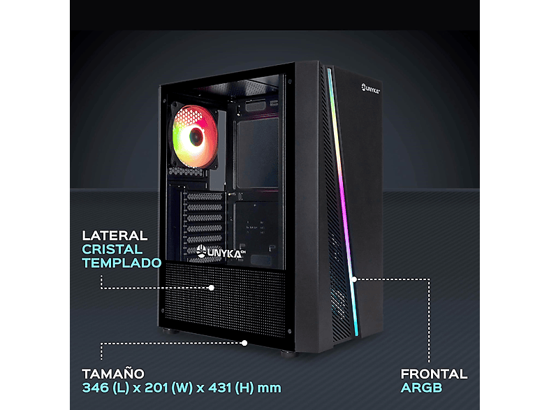 PC Gaming - JOYBE COMPUTERS Gaming Avanzado AMD Ryzen 5 5600G, AMD Ryzen™ 5 5600G, 32 GB RAM, 512 GB SSD, Radeon™ RX Vega 7, Windows 11 Pro, Negro — foto 6