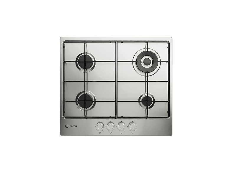 Placa de gas - INDESIT THP 642 W/IX/I 1, 4 zone(s) zonas, 58 cm, Acero inoxidable — foto 7