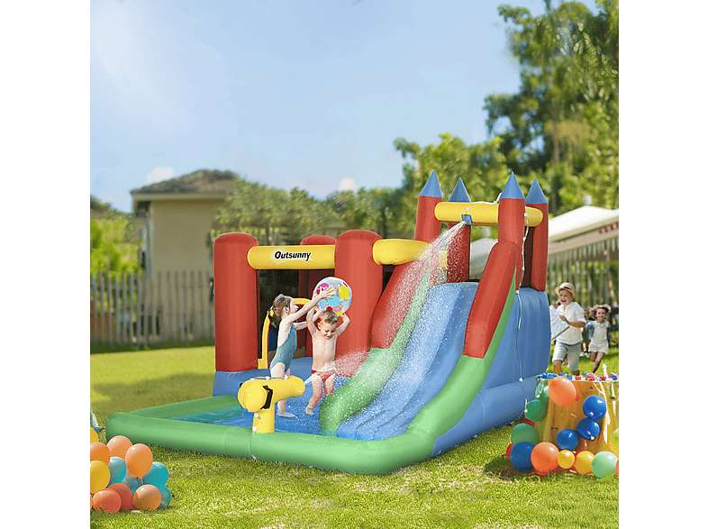 Castillo Hinchable - OUTSUNNY 330x245x215 cm, a partir de 3 año(s), Multicolor — foto 2