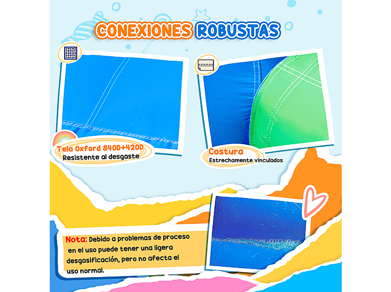 Castillo Hinchable - OUTSUNNY 330x245x215 cm, a partir de 3 año(s), Multicolor — foto 5