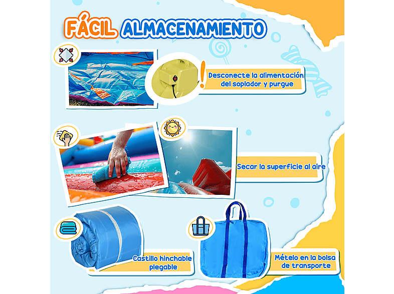 Castillo Hinchable - OUTSUNNY 330x245x215 cm, a partir de 3 año(s), Multicolor — foto 8
