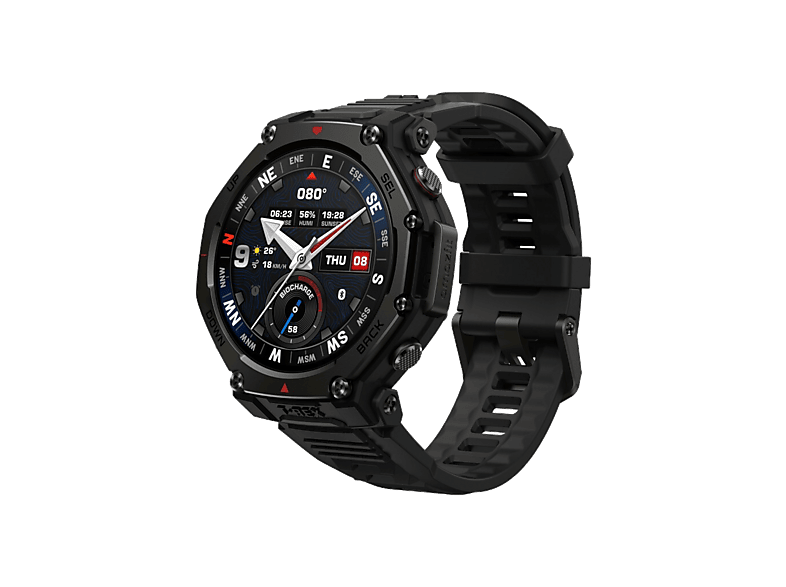 Smartwatch - Amazfit T-Rex 3 Pro, Correa de 22mm, Silicona, Pantalla AMOLED 1.5", Sensor de Pulso, Medidor ProfundidAd hasta 45m, Negro