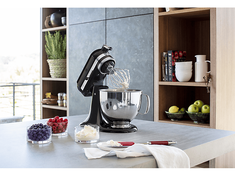 Robot amasador - KitchenAid 5KSM125EOB, 300W, 4.8L, Negro — foto 6
