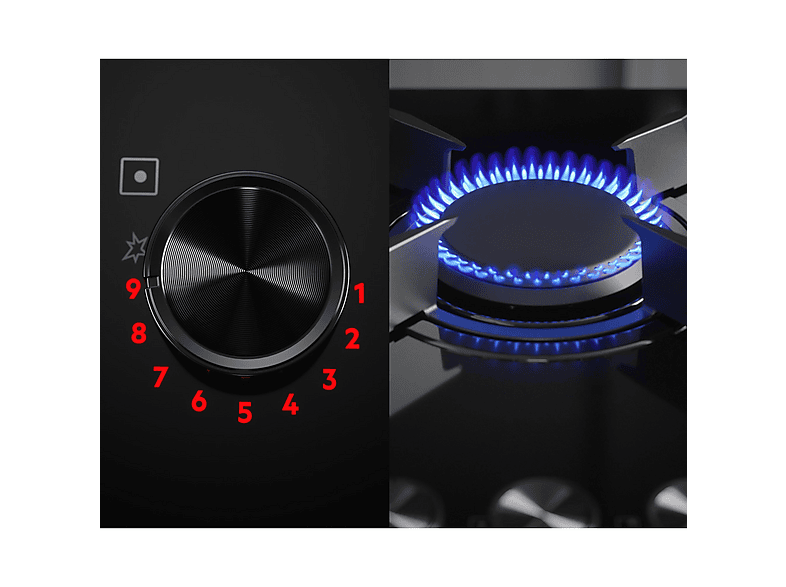 Placa de gas - AEG HKB75453NB, 5 zonas, NG + LPG (Propane/Butane), 740 mm, Negro — foto 8