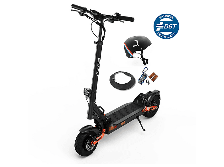 Patinete eléctrico - JOYOR T-PRO DGT con homologación para circular por carretera (DGT) + Casco, Carga máx. 120 kg, Hasta 90 km autonomía, 8 mAh, Negro