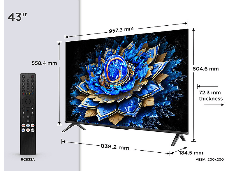 TV QLED 43" - TCL 43T69C, UHD 4K, Procesador AiPQ, Smart TV, DVB-T2, Negro — foto 10