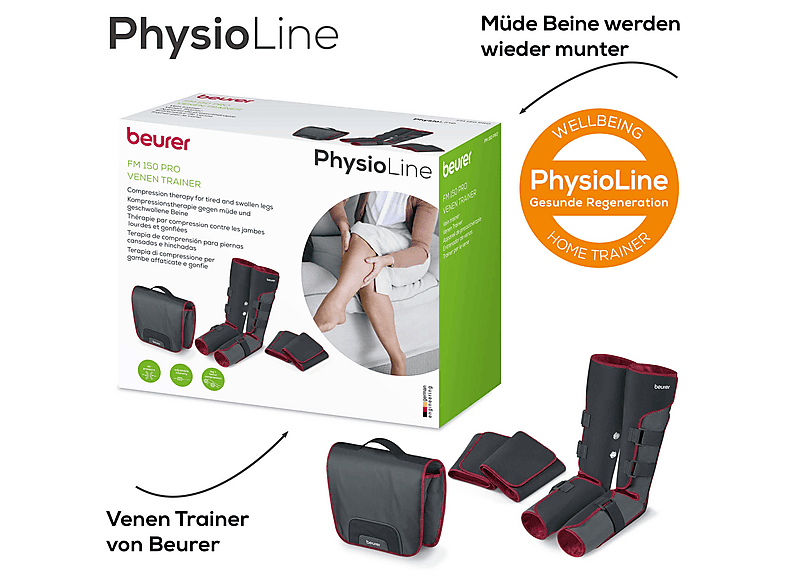 Masajeador - BEURER FM-150 PRO BOTAS DE PRESOTERAPIA, para Piernas, Negro — foto 6
