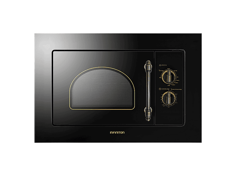 Microondas con grill integrable - INFINITON IMW-RU20, 800 W, 8 potencia, 20 l, Negro Rústico — foto 1