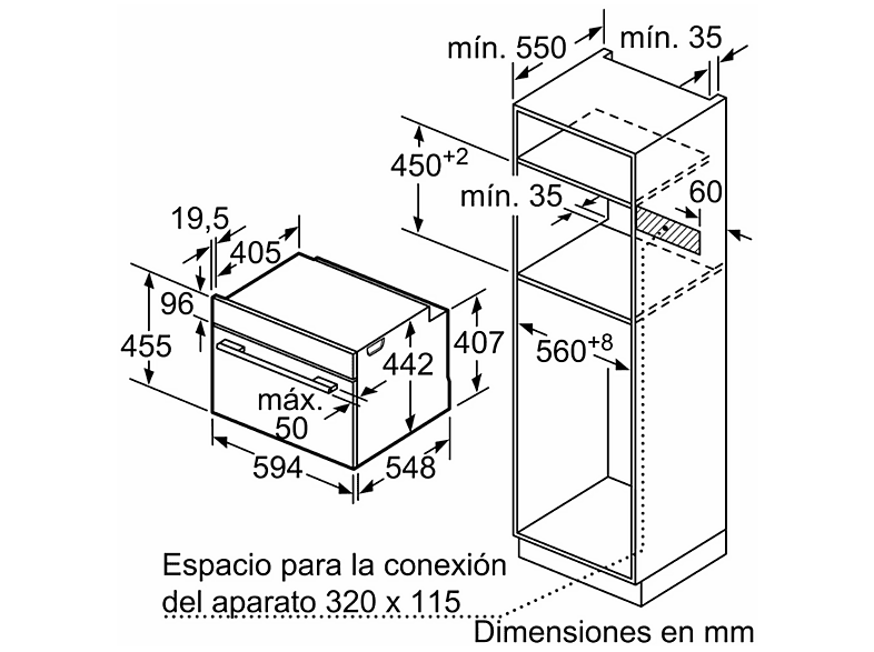 Horno compacto - Balay 3CB5159N3, Integrable, Sí, 47 l, 59,4 cm, Cristal Negro — foto 7