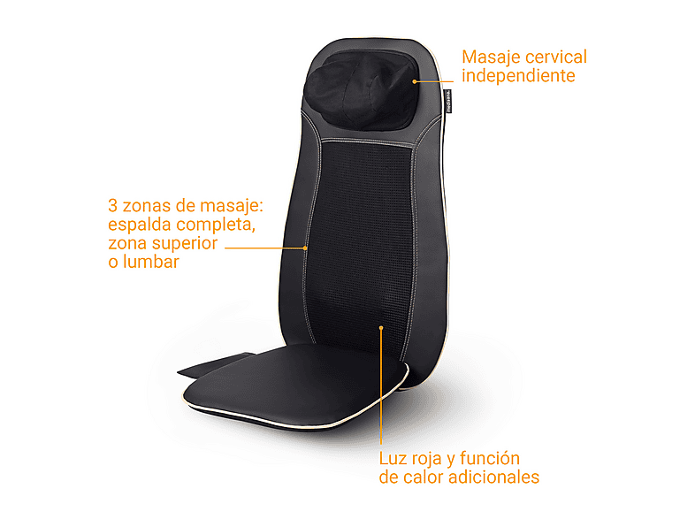 Respaldo de masaje - MEDISANA MCN, Función calor, Niveles de funcionamiento: 3, negro — foto 5