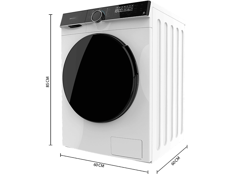 Lavadora carga frontal - Cecotec Bolero DressCode 121000 A, 12 kg, 1400 rpm, Motor Inverter Plus, Lavado con vapor, White — foto 3