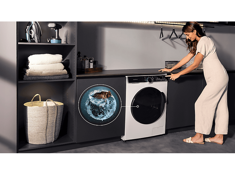 Lavadora carga frontal - Cecotec Bolero DressCode 121000 A, 12 kg, 1400 rpm, Motor Inverter Plus, Lavado con vapor, White — foto 8