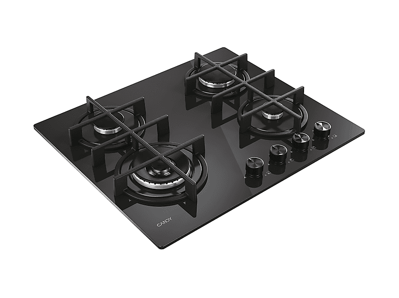 Placa de gas - CANDY CVG6BF4WTB, 4 zone(s) zonas, 595 mm, Negro — foto 4