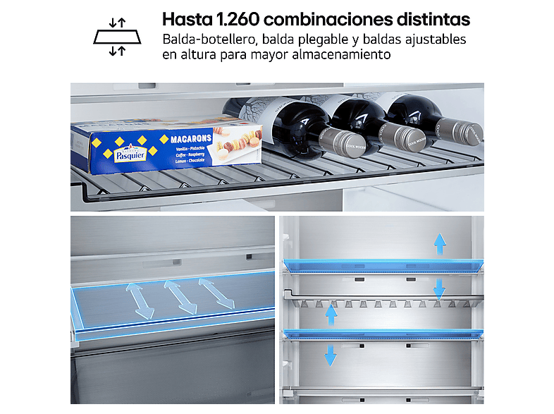 Frigorífico combi - LG GBBS726APY, No Frost, 203 cm, 375 l, DoorCooling+™, FRESHBalancer™, Inox antihuellas — foto 7