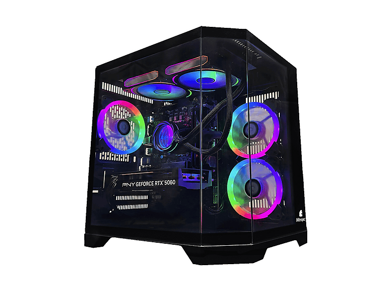 PC Gaming - NITROPC Avanzado, AMD Ryzen 5 5600X (6 núcleos, 12 hilos | 3,60 GHz hasta 4,60 GHz), 16 GB RAM, 1 TB SSD, GeForce RTX™ 3050, Windows 11 Pro, Negro