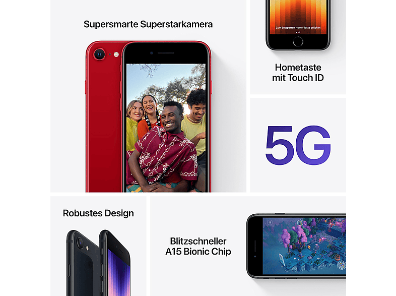 APPLE iPhone SE, Negro, Móvil iOS, 64 GB, 4 GB RAM, 4,7 " IPS, Anti-huellas, Chip A15 Bionic, 2018 mAh — foto 9