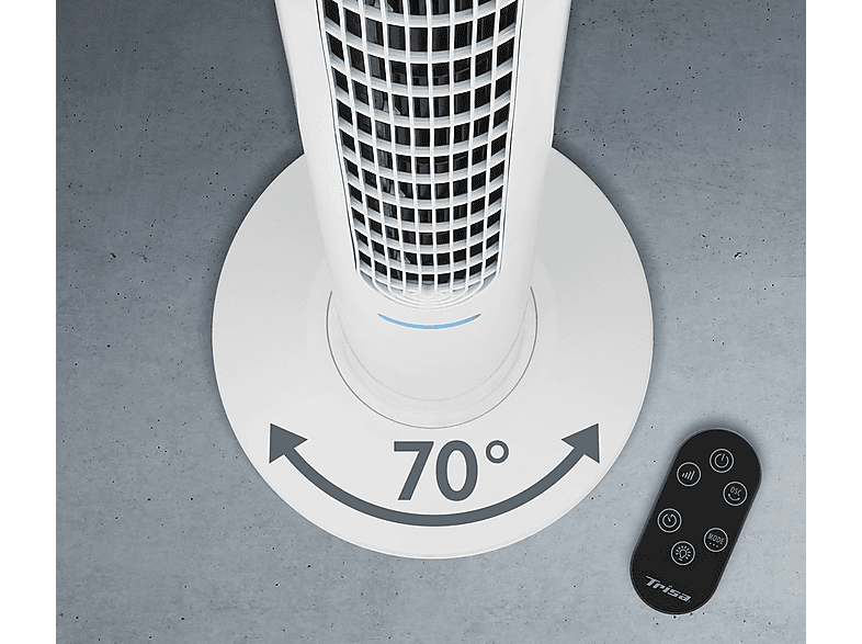Ventilador de torre - TRISA 9359.7010, 28 W, 8 velocidades, Negro, Blanco — foto 4