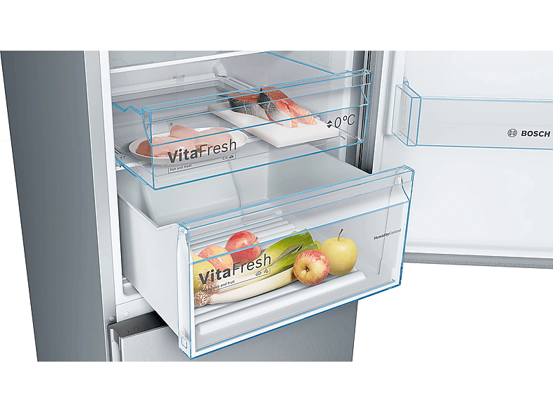 Frigorífico combi - Bosch KGN39VIDB, Serie 4, Total NoFrost, 203 cm, 368 l, Cajón VitaFresh, Sistema MultiAir Flow, Acero antihuellas — foto 6
