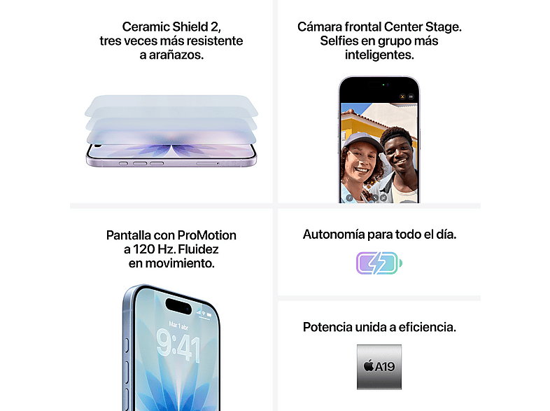 Apple iPhone 17, Azul neblina, 512 GB, 5G, 6.3" OLED Super Retina XDR, Chip A19, iOS — foto 10