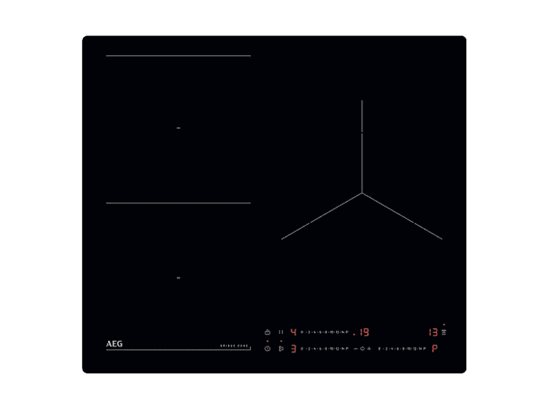 Placa de inducción - AEG TO63IQ0BIB, 3 zonas, 58 cm, Negro — foto 1