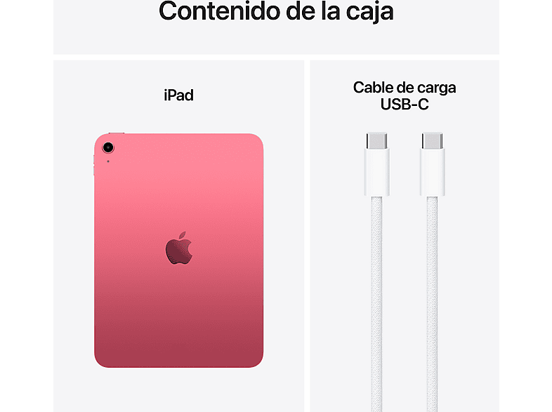 Apple iPad (11ªgen), 128GB, Rosa, WiFi, 11", Retina, Chip A16 Bionic, iPadOS 18, Cable de carga USB‑C, Sin Adaptador de corriente — foto 8