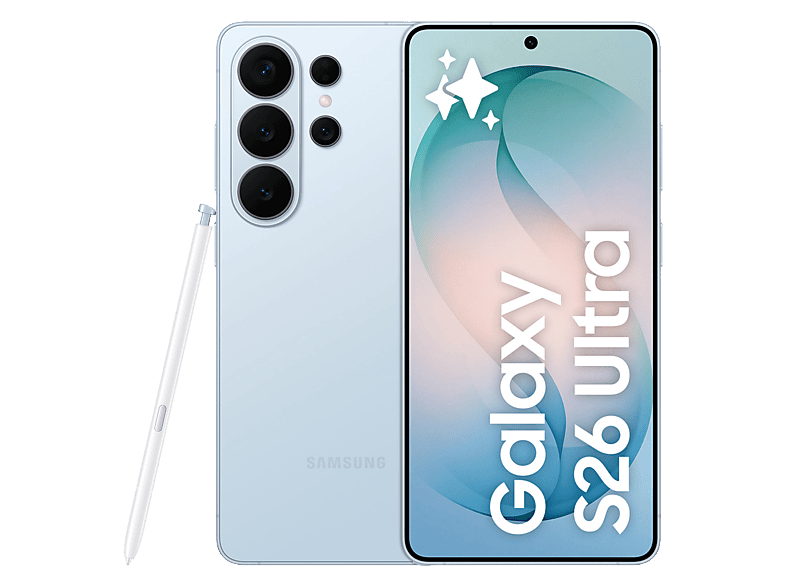 Móvil - Samsung Galaxy S26 Ultra, Azul Cielo, 256 GB, 12 GB RAM, 6.9" QHD+, Qualcomm Snapdragon 8 Elite Gen 5, 5000 mAh, Android 16