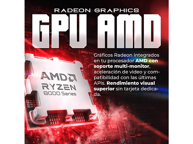 PC Gaming - PC RACING IONIQ 7, AMD Ryzen™ 7 5700G, 32 GB RAM, 1 TB SSD, Radeon™ RX Vega 8, Windows 11 Pro, Negro — foto 5