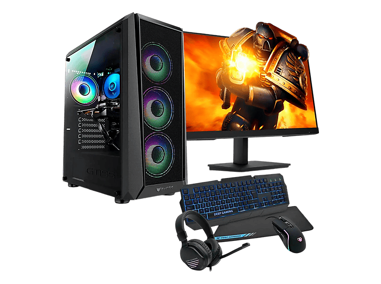 PC Gaming - PC RACING RYZEN 3 ORDENADOR SOBREMESA, AMD Ryzen™ 3 3200G, 8 GB RAM, 512 GB SSD, Radeon™ RX Vega 8, Windows 11 Pro, Negro