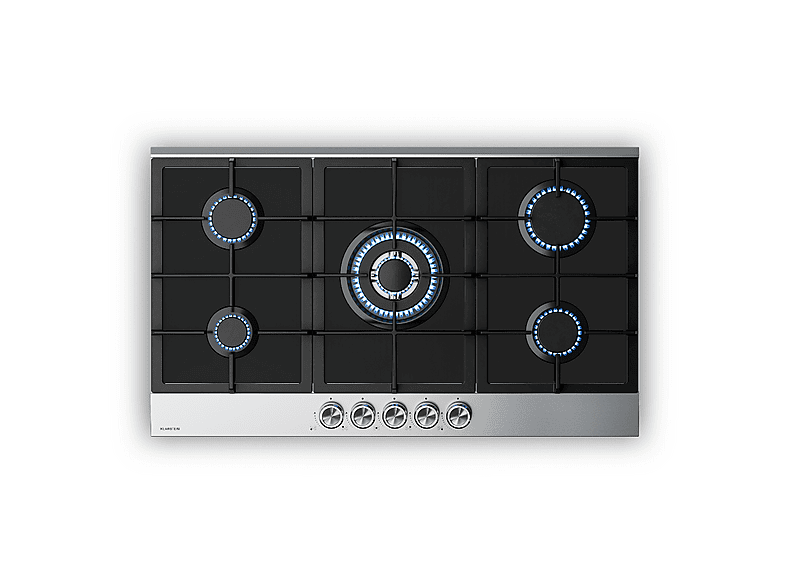 Placa de gas - KLARSTEIN Verosteel, 5 zonas, 87,40 cm, Plata — foto 2