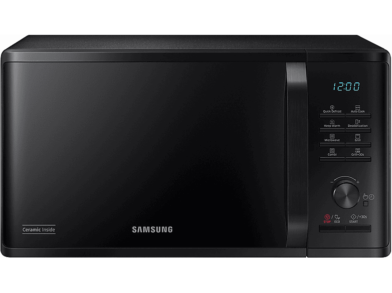 Microondas con grill - SAMSUNG C1134D-MG23B3515AK/EN, 1250 W, 6 potencia, 23 l, Negro