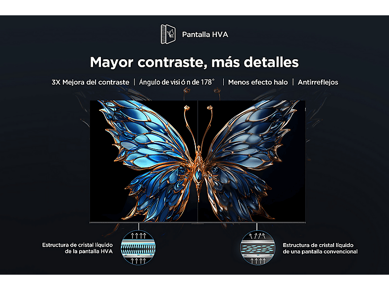 TV QLED 55" - TCL 55P7K/QLED, UHD 4K, AiPQ Processor, Smart TV, DVB-T2 (H.265), Negro — foto 5