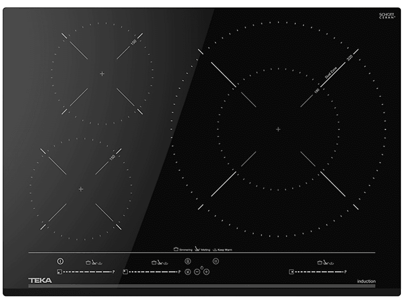 Placa de inducción - TEKA 112510028, 3 zona(s) zonas, 600 mm, Negro