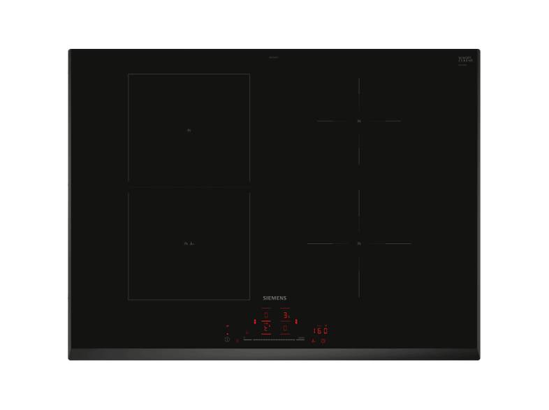 Placa de inducción - SIEMENS ED751HSC1E, 4 zonas, 71 cm, Negro