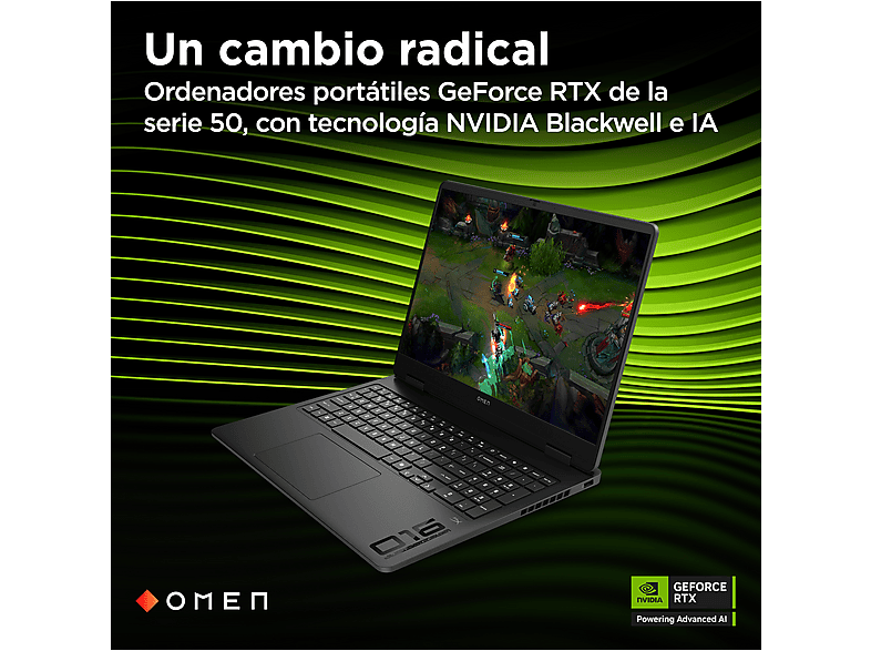 Portátil gaming - HP OMEN 16-ap0016ns Copilot+ PC, 16", AMD Ryzen™ AI 9-365 50 TOPS, 32GB RAM, 1TB SSD, GeForce RTX™ 5070, Sin sistema operativo — foto 9