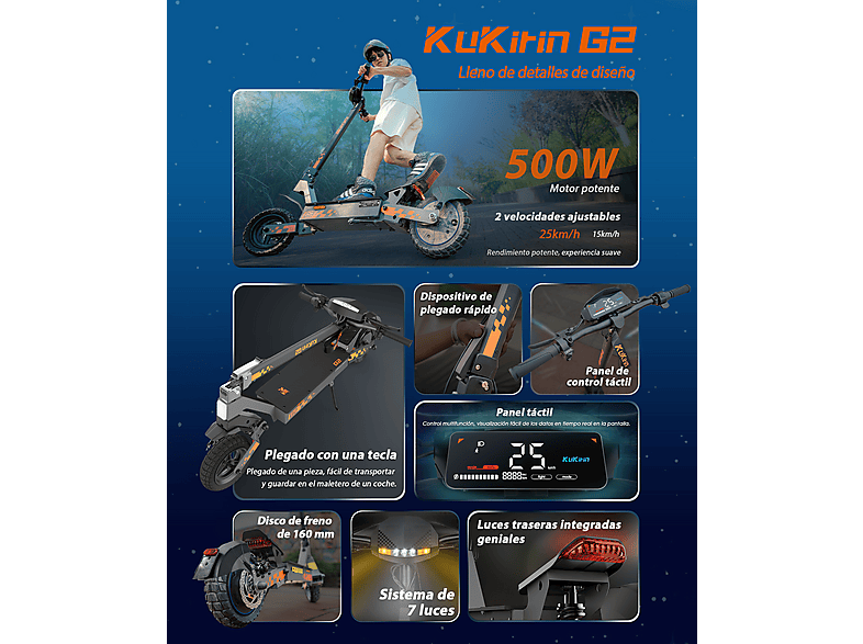 Patinete eléctrico - KUKIRIN G2 VMP, negro (Ref. 176323798) — foto 8