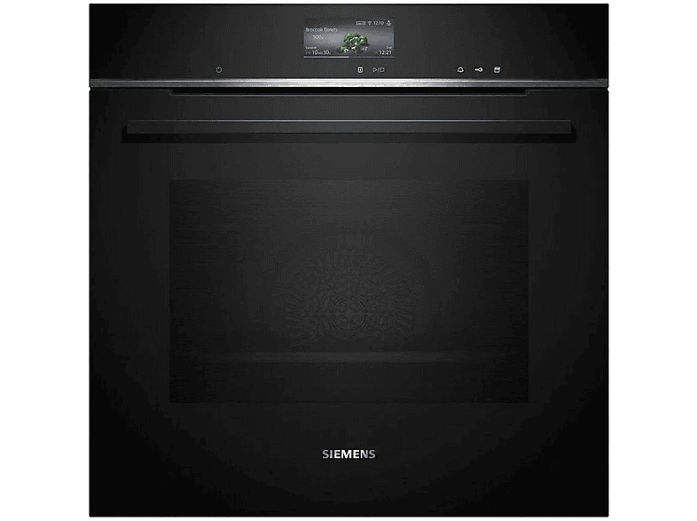 Horno a vapor - SIEMENS iQ700 HR776G1B1, Pirolítico, 71 l, 594 mm, Negro